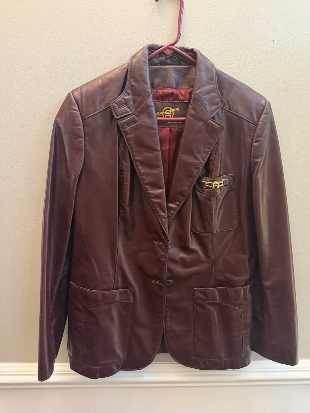 Etienne Aigner leather blazer